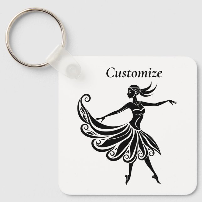 Porte-clés Silhouette Danseuse Africaine Art Thunder_Thunder_ (Recto)