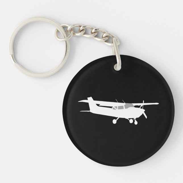 Porte-clés Silhouette de Cessna classique de l'aéronef volant (Devant)