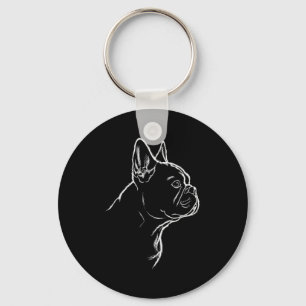 Porte-clés Silhouette de chien amateur de bouledogue français