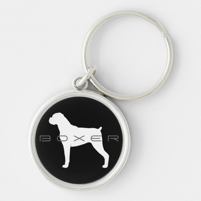Porte-clés Silhouette de chien Boxer (Devant)