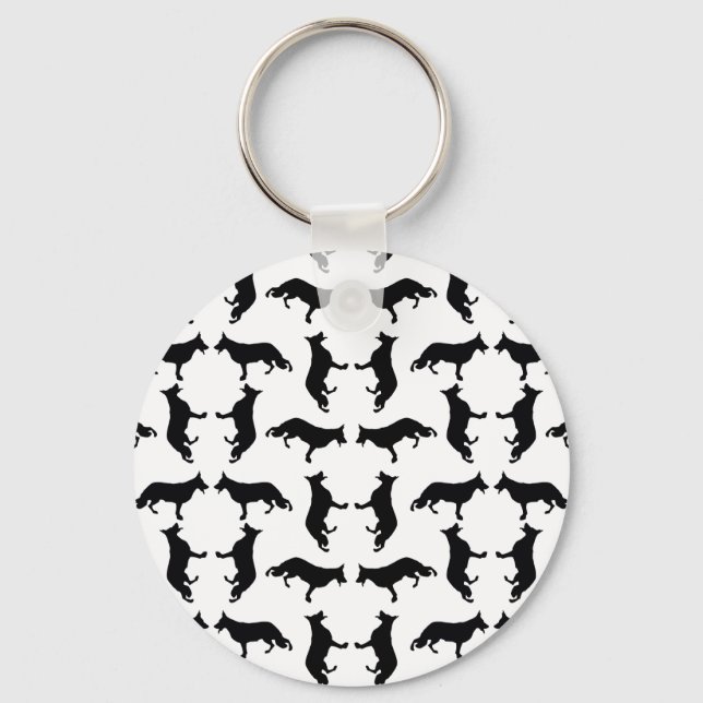 Porte-clés Silhouette de chien de berger (Recto)