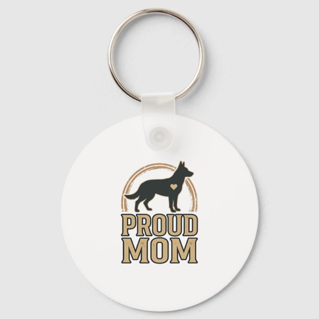 Porte-clés Silhouette de chien de mère fière Design vectoriel (Recto)