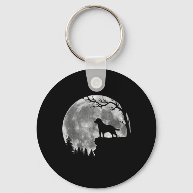 Porte-clés Silhouette de chien Labrador Retriever Lune Hallow (Recto)