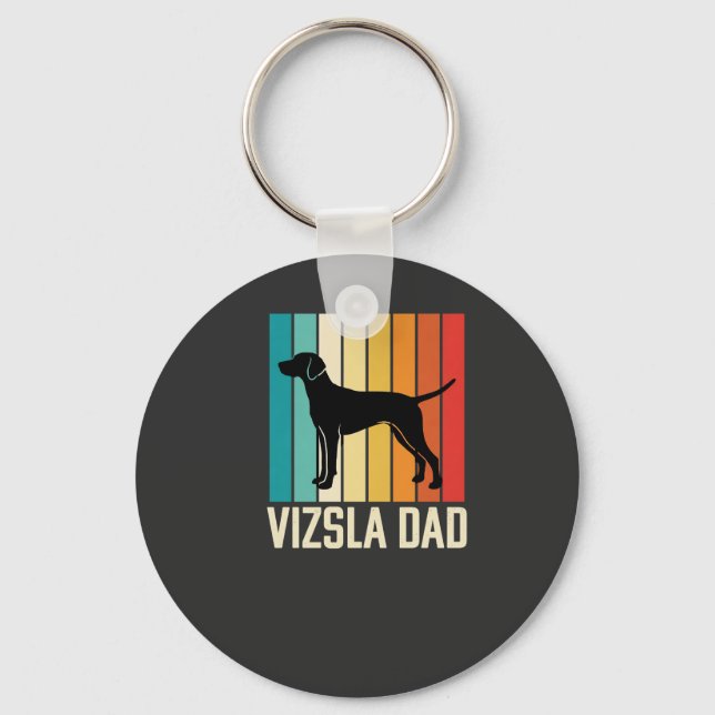 Porte-clés Silhouette de chien papa Vizsla rétro (Recto)