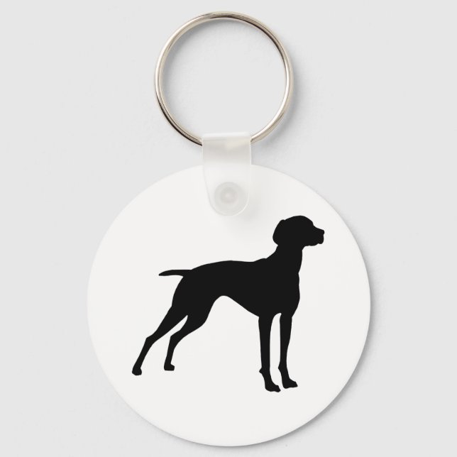 Porte-clés Silhouette de chien Vizsla (noir) (Recto)