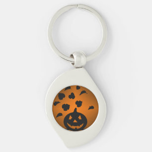 Porte-clés Silhouette de citrouille et de feuilles