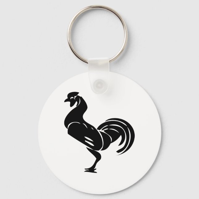 Porte-clés Silhouette de coq (Recto)