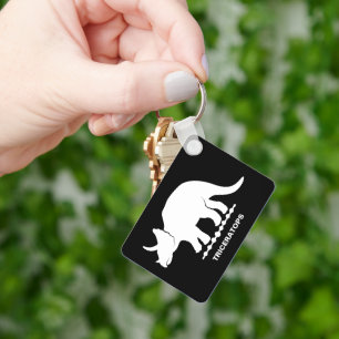 Porte-clés silhouette de dinosaure Triceratops