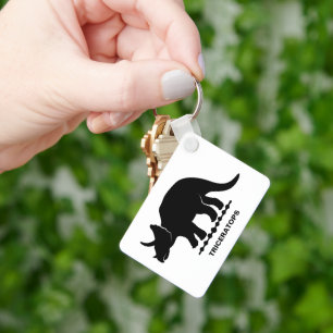 Porte-clés silhouette de dinosaure Triceratops
