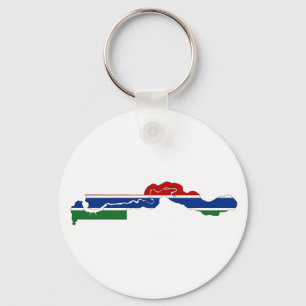 Porte-clés silhouette de forme de carte de drapeau de pays de