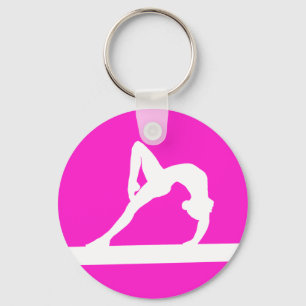 Porte-clés Silhouette de gymnaste Porte - clé rose