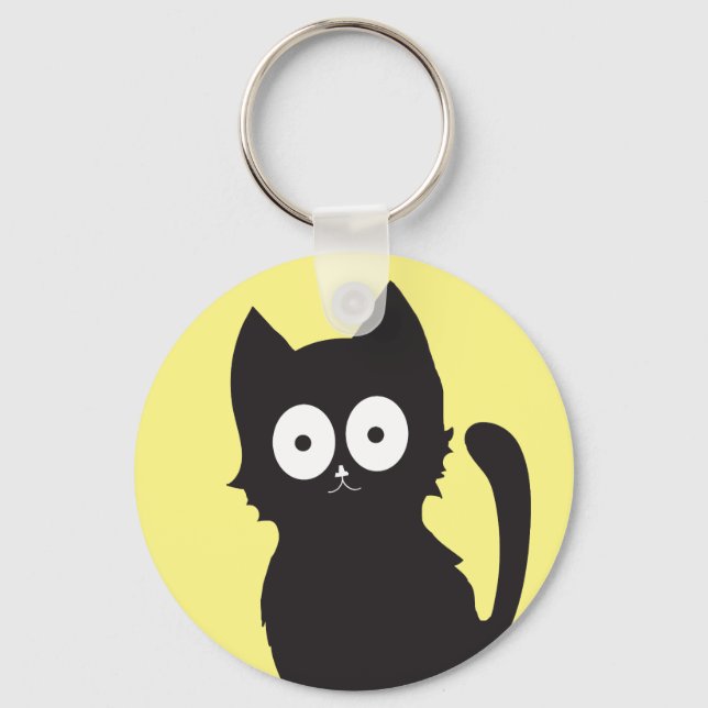 Porte-clés Silhouette de Kitten noir gai (Recto)