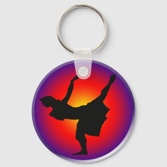 Porte-clés Silhouette de la danseuse de jazz (Recto)