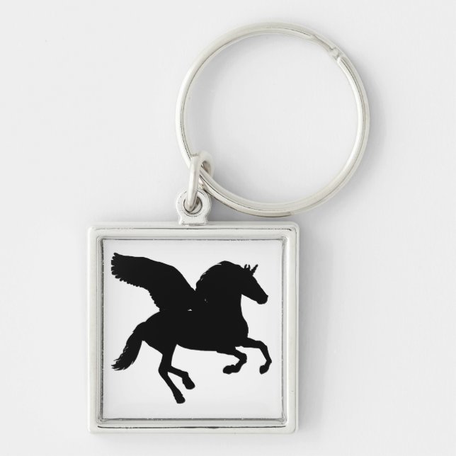 Porte-clés Silhouette de la licorne ailée (Devant)
