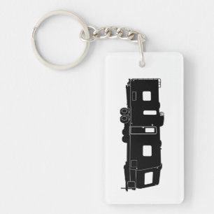Porte-clés Silhouette de la remorque rv de voyage sur le