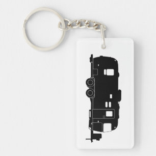 Porte-clés Silhouette de la remorque rv de voyage sur le