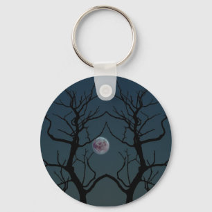 Porte-clés Silhouette de l'arbre clair de lune