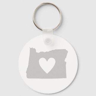 Porte-clés Silhouette de l'état du coeur de l'Oregon