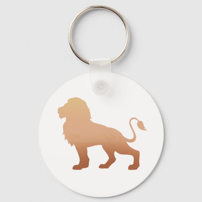 Porte-clés Silhouette de lion de marche - Choisir la couleur  (Recto)