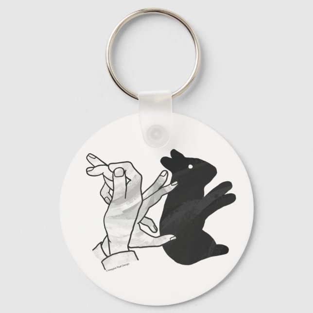 Porte-clés Silhouette de main de lapin (Recto)