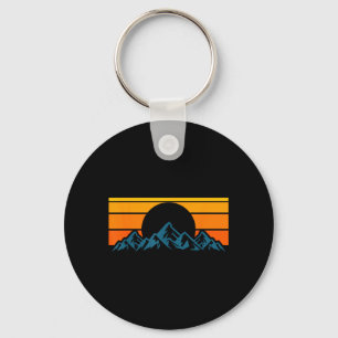 Porte-clés Silhouette de montagne rétro
