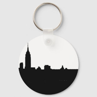 Porte-clés Silhouette de New York noir et blanc
