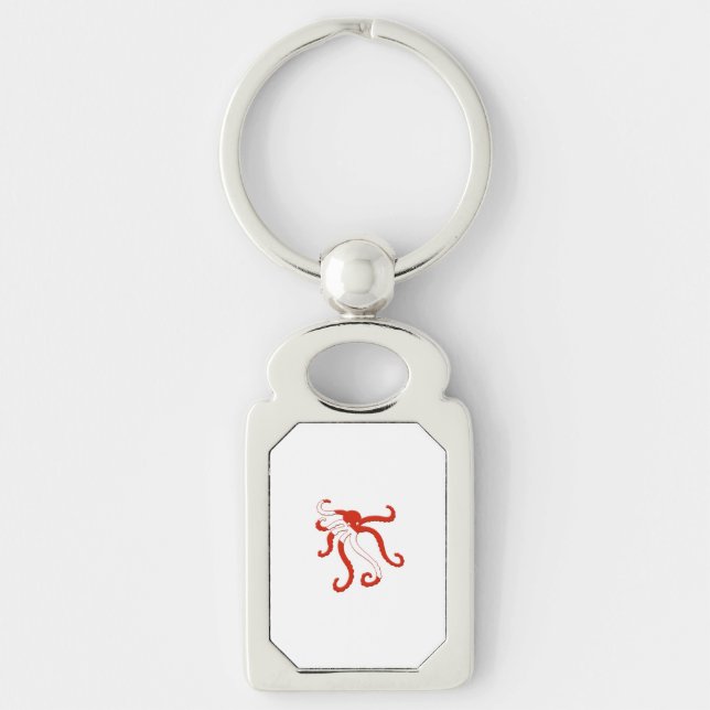 Porte-clés Silhouette de piqué de poulpe (Devant)