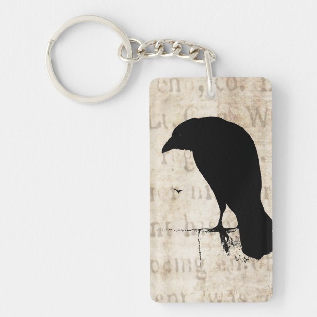 Porte-clés Silhouette de Raven - rétro Ravens vintage et (Devant)