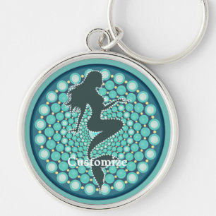Porte-clés Silhouette de sirène dans les bulles Thunder_Cove