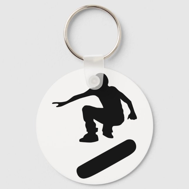 Porte-clés silhouette de skateboard (Recto)
