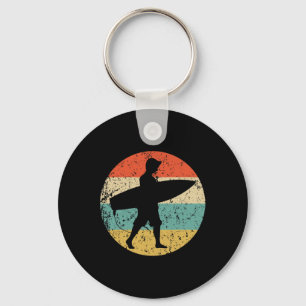 Porte-clés Silhouette de surfeur Surf rétro