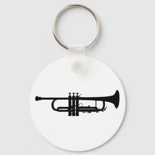 Porte-clés Silhouette de trompette, instrument de musique en