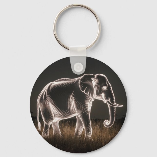 Porte-clés Silhouette d'éléphant lumineux (Recto)