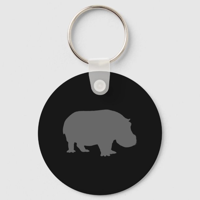 Porte-clés Silhouette d'hippo gris (Recto)