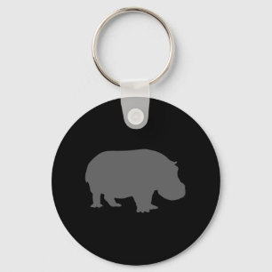 Porte-clés Silhouette d'hippopotame gris