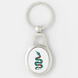 Porte-clés Silhouette d'impression Brown et Turquoise de serp