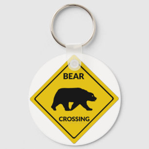 Porte-clés Silhouette d'ours de l'écriteau de passage d'ours 