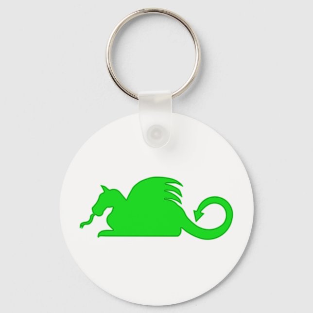 Porte-clés Silhouette Dragon Vert (Recto)