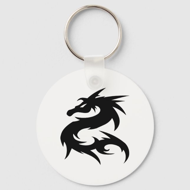 Porte-clés Silhouette du dragon tribal (Recto)