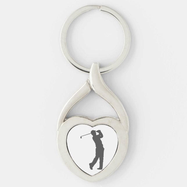 Porte-clés Silhouette du joueur de golf (Devant)