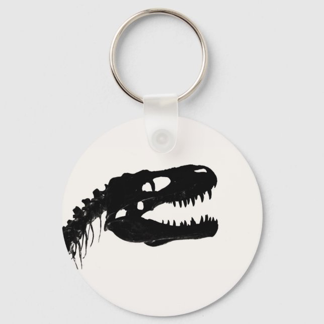 Porte-clés Silhouette du squelette du crâne de dinosaure (Recto)