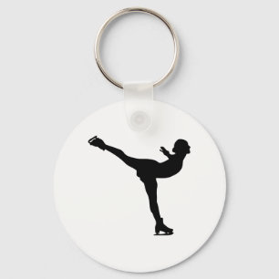 Porte-clés Silhouette femme patine sur glace
