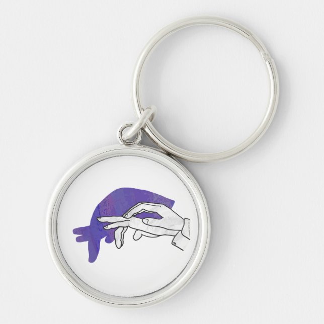 Porte-clés Silhouette main Anteater violet (Devant)