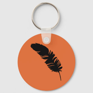 Porte-clés Silhouette noire en plume d'aigle