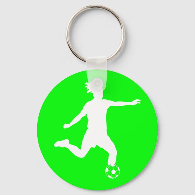 Porte-clés Silhouette Porte - clé de football vert (Recto)