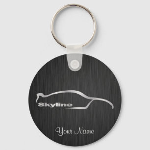 Porte-clés Silhouette Silver Skyline avec élégant dossier noi