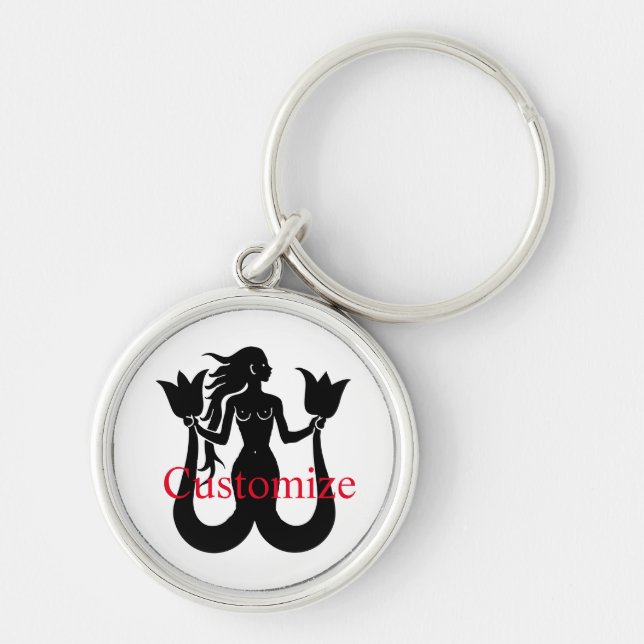 Porte-clés Silhouette Tonnerre_Cove de sirène à deux queue (Devant)