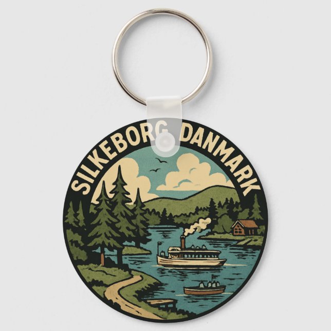 Porte-clés Silkeborg Danemark Lac (Recto)