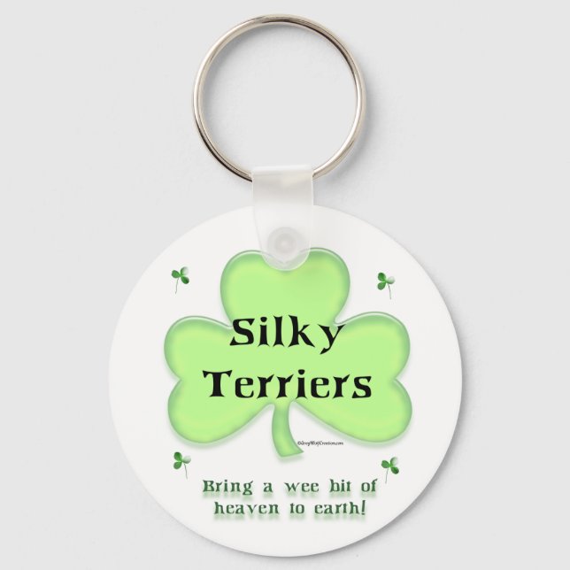 Porte-clés Silky Terrier Heaven, Saint Patrick's day Terrier (Recto)