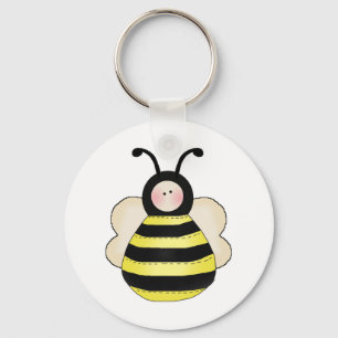Porte-clés silly cute round bumble bee